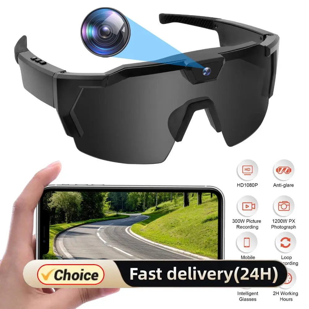 

Солнцезащитные очки для велоспорта HD 1080P, спортивные солнцезащитные очки с камерой, спортивные носимые очки, подходящие для мужчин и женщин