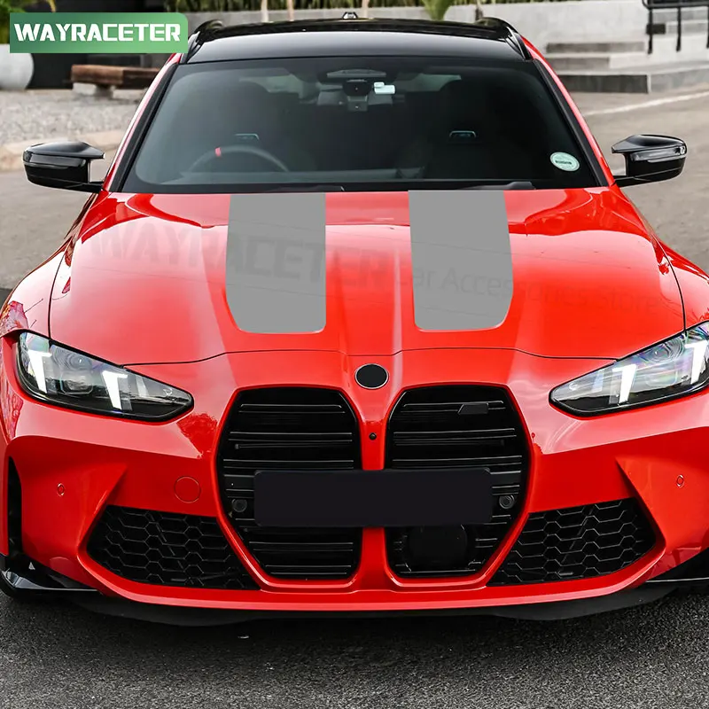 Car Engine Cover Decal Hood Bonnet Stripes Sticker For BMW M3 G80 CS 2021 G81 Touring 2022 2023 2024 M Performance Accessories