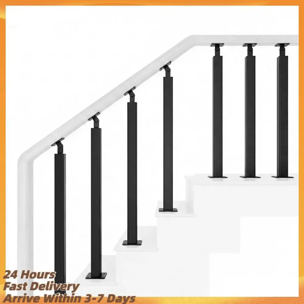 

35/37inch Stair Railing Post Holeless Railing Post with Screws Kit 270°Adjustable (Handrail Not Included) for Deck Balcony