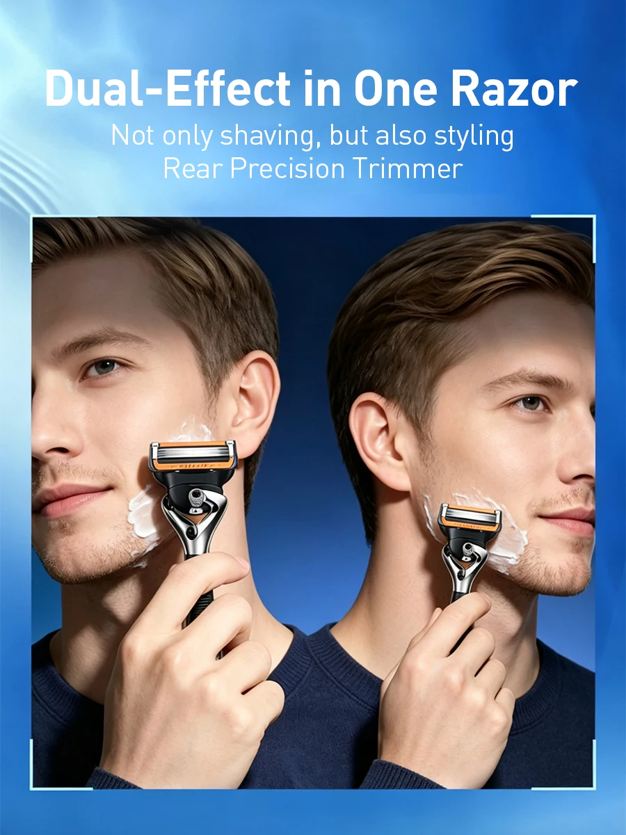 Gillette ProGlide 3. Generation Rasierset 1 Griff 4 Klingen 360°-Schwenkbolzen 5 Nanometer-Klingen Doppelte Gleitstreifen Basis-Trimmer – Detail 7