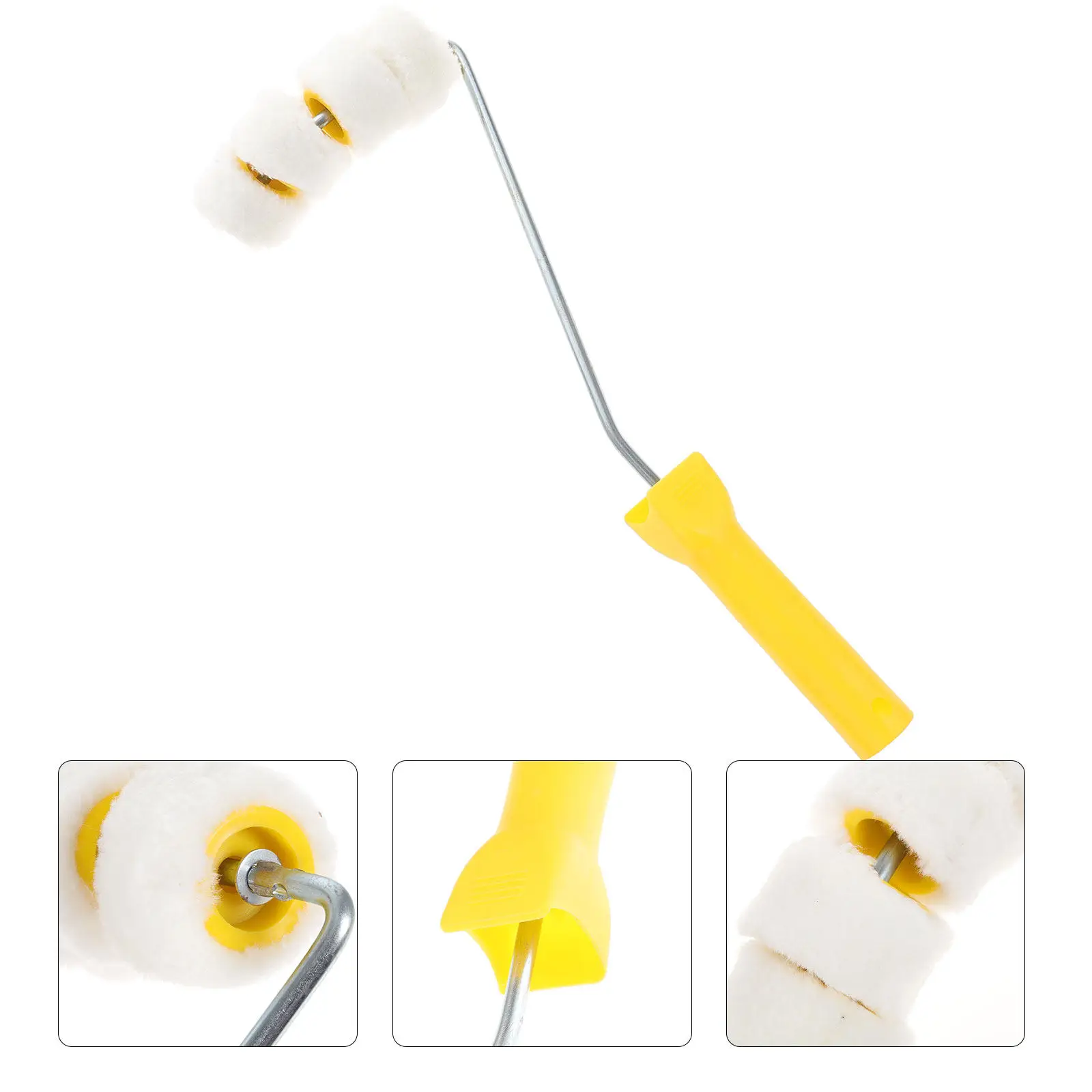 4 Wheels Tube Paint Brush Roller for Wall Painting Wood Stain Countertop Fence Trim Arts Crafts Decor DIY Projects Smooth Even
