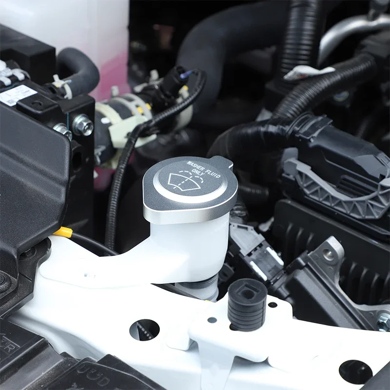 سبائك الألومنيوم الأحمر لتويوتا لاند كروزر برادو 250 LC250 2024-2025 + محرك السيارة المقصورة النفط غطاء السائل ملصق اكسسوارات السيارات