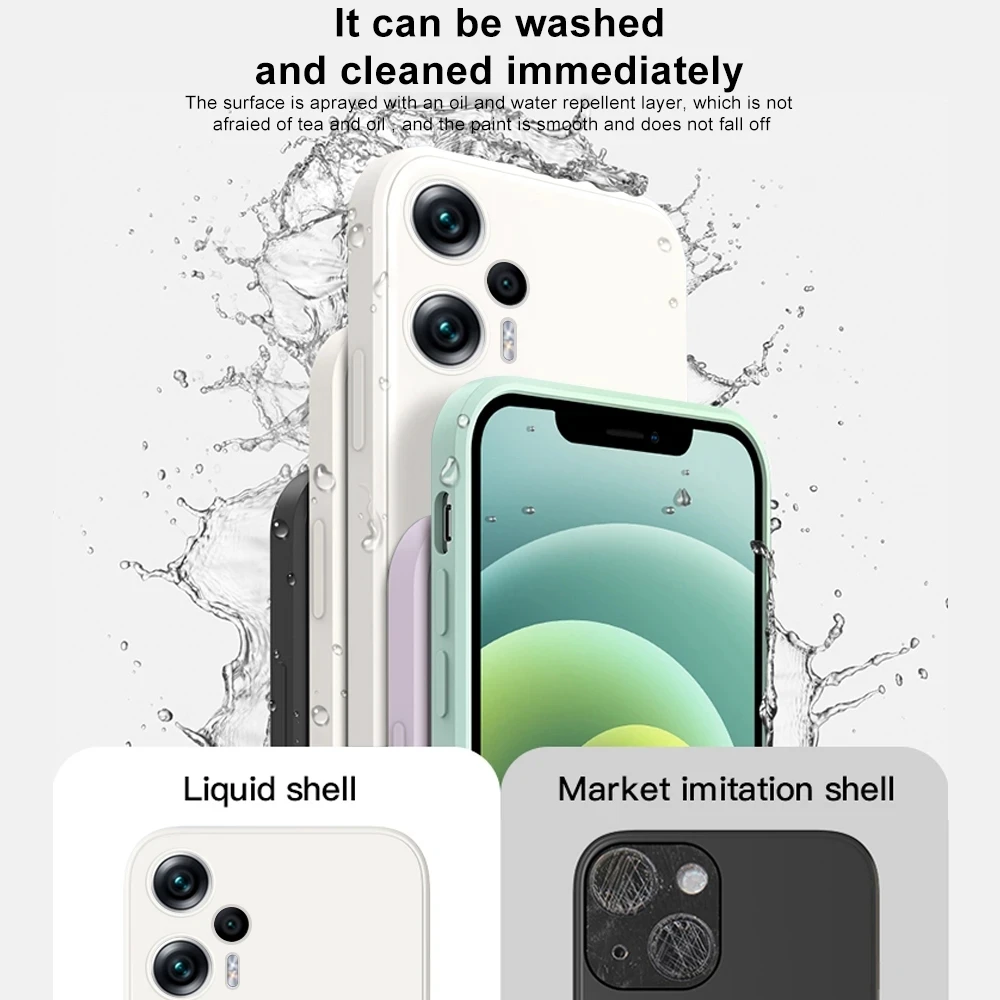 Poco F5 Pocof5 Case Square Liquid Silicone Soft Cover For Xiaomi Poco F5 F 5 Pocof5 F5Full Protection Phone Case Poco F5