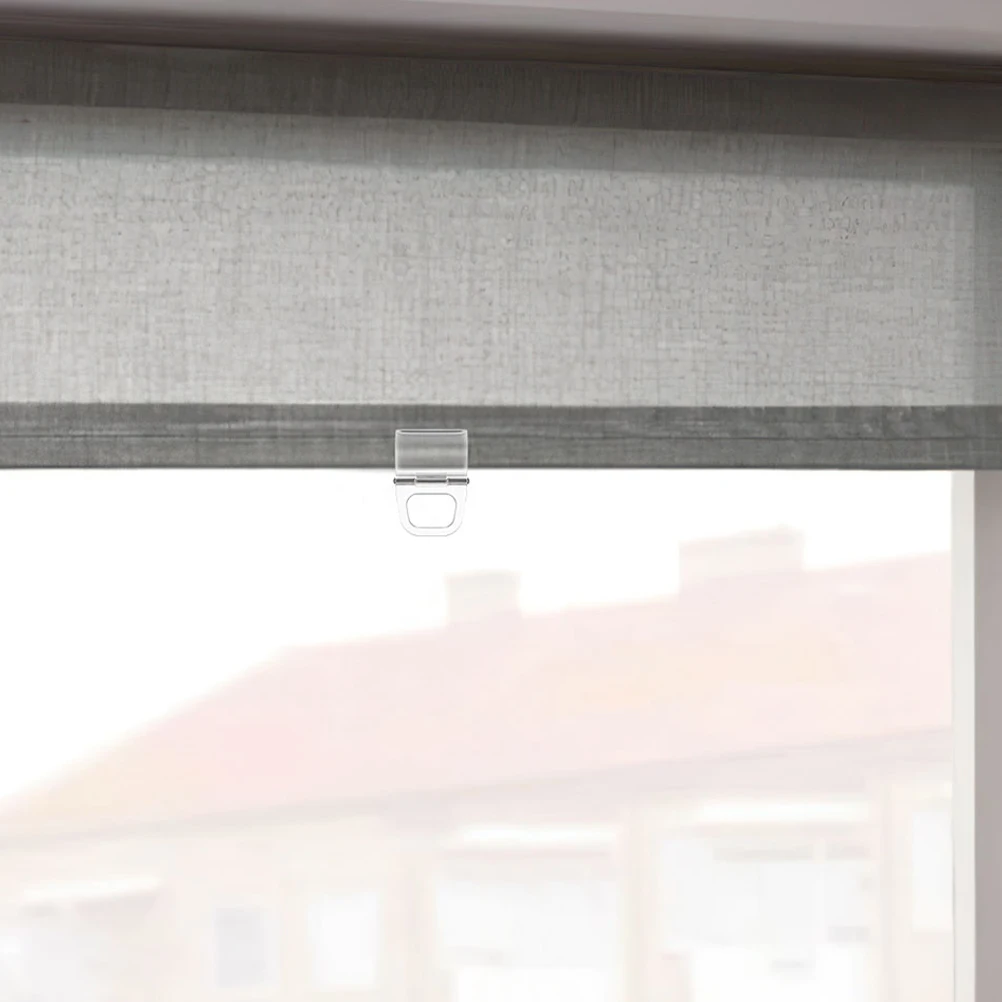 

2pcs Clear Plastic Cordless Roller Shade Clips Invisible Curtain Handles Reliable Fixation Home Office Use Transparent Blind