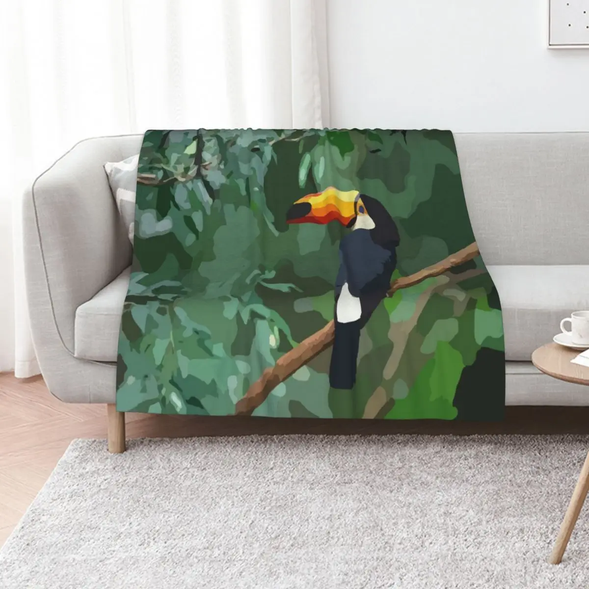 Big Beaked Bird Tucan Tropical Bird Zazu Toucan Throw Blanket Flannel blankets ands heavy to sleep Cute Blankets