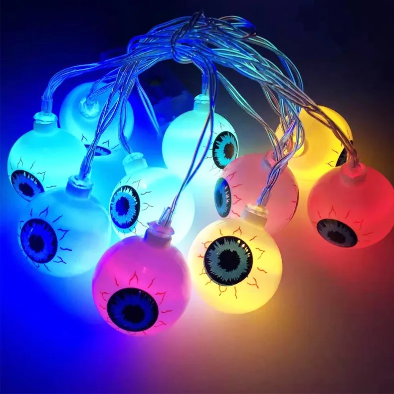 1.5m Halloween Eye Light String Halloween Luminous Props Happy 2024 Halloween Party Eyeballs Light String For Home Decor