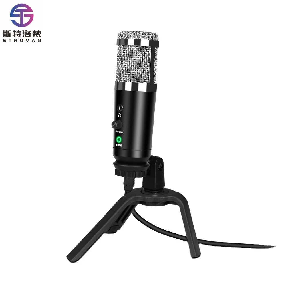 

A9 Professional Tabletop Metal Voice Recording Usb Condenser Studio Microphones PC Microphone Podcast Recording Gaming Mic