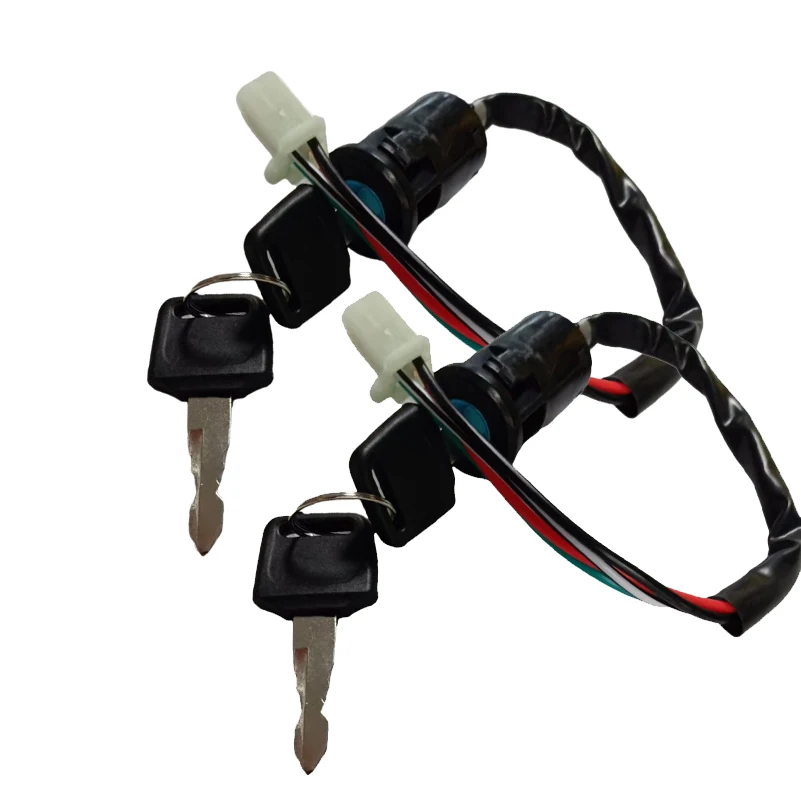 

2pcs 4 Pin Wire Ignition Key Switch For Quad 4 Wheeler motorcycle Sunl Roketa Kazuma 50cc 70cc 90cc 110cc 125cc