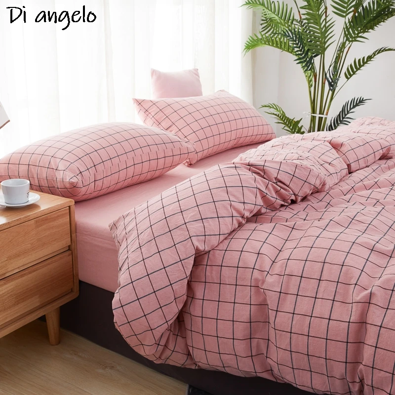 New Cotton Bedding 1Pcs Plaid Stripes Quilt Cover Bedclothes Duvet Cover Quilt Cover Comforter Cover Queen King Size #s