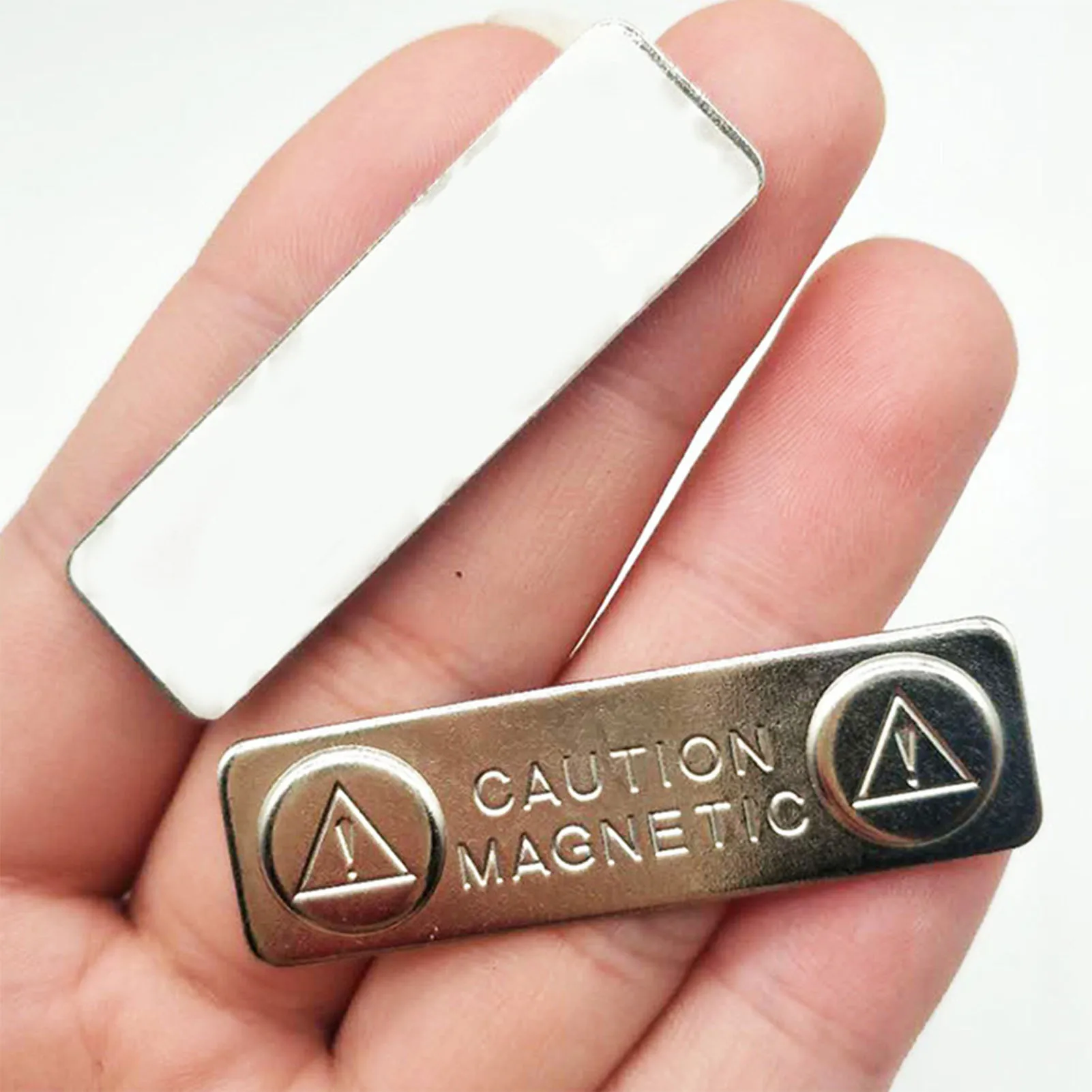 Magnetic Name Tags Badge 10pcs Strong Magnetic Fastening Metal Construction Brooch Design for School Office Professional Look