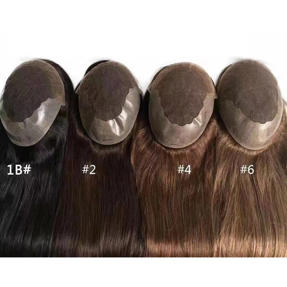 Wholesale Women Hair Topper 100% Brazilian Virgin Hair Q6 Base Cuticle Aligned Human Hair Lace front Toupee for Women