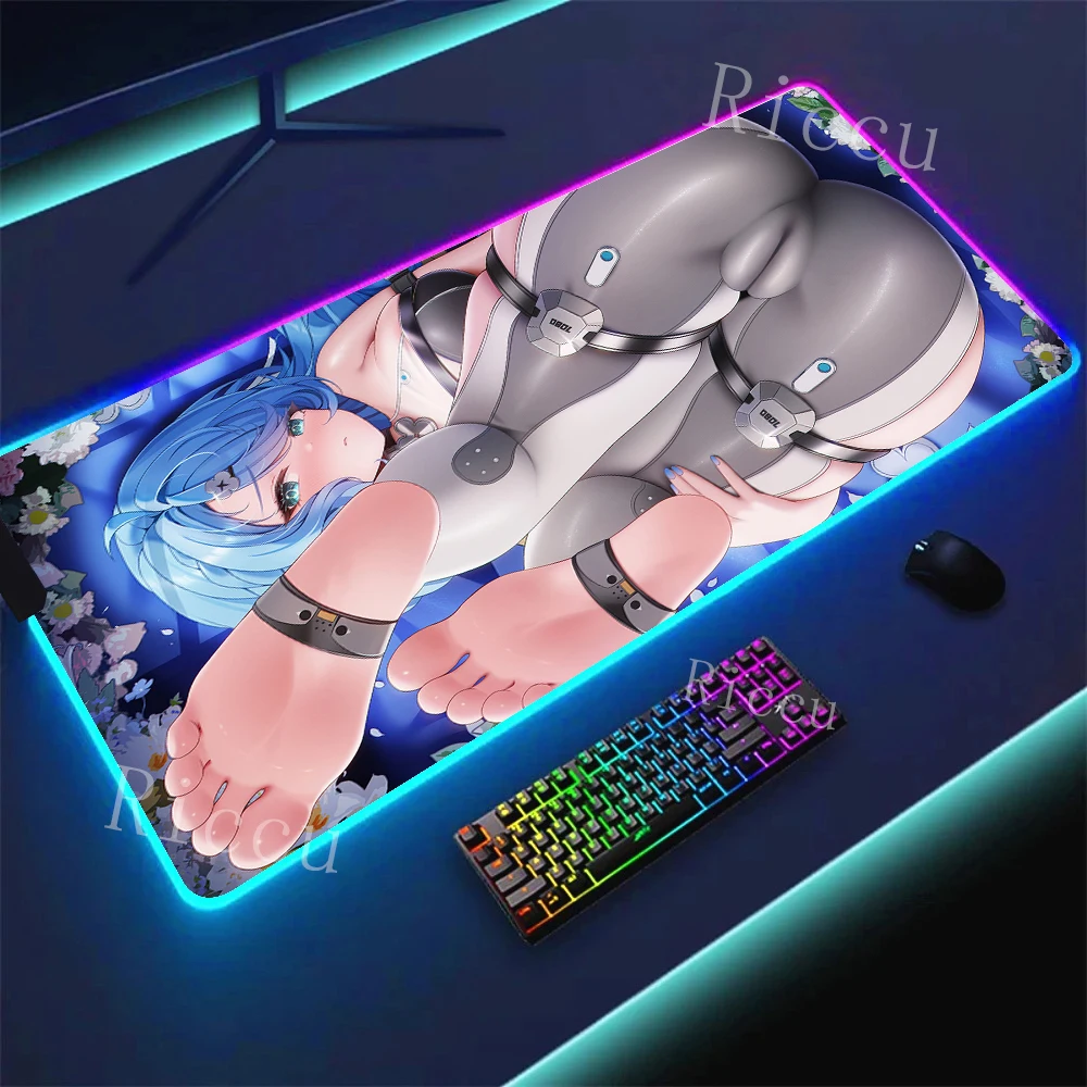 

RGB PC Hentai ZZZ Gaming Seed 400x900mm Mouse Pad Zenless Zone Zero Keyboard Desk Mats LED Anime Extended desk accessories pads