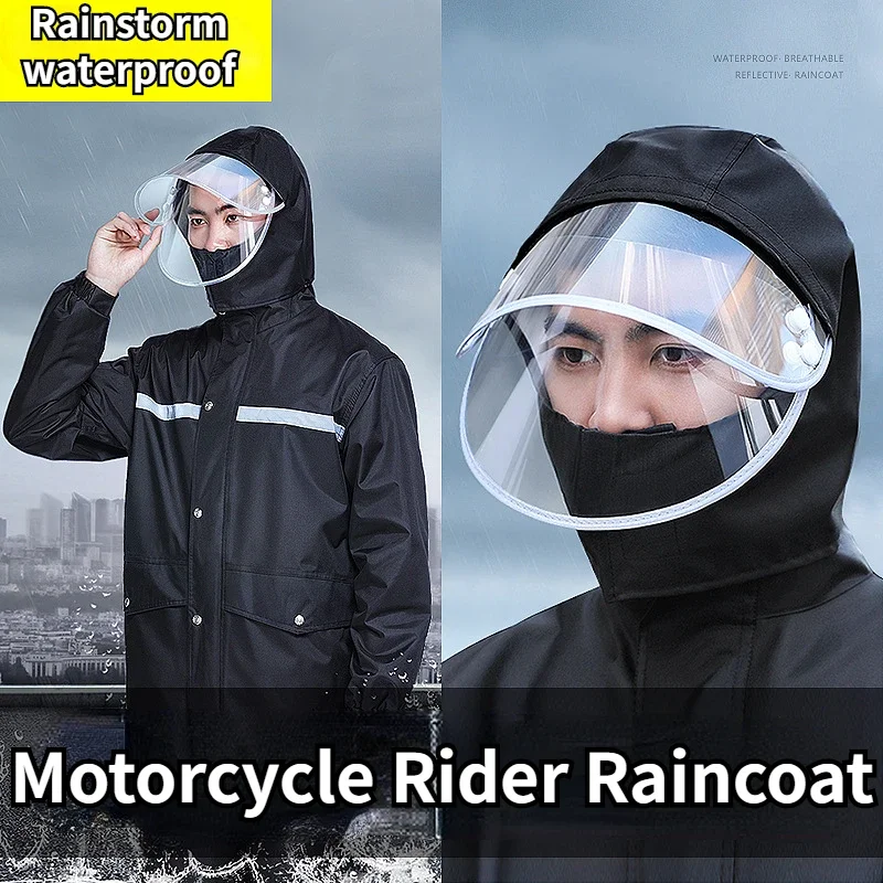 

Raincoat and Rainpants Set Adult Split Reflective Poncho Waterproof Motorcycle Rain Suit 오토바이 우비