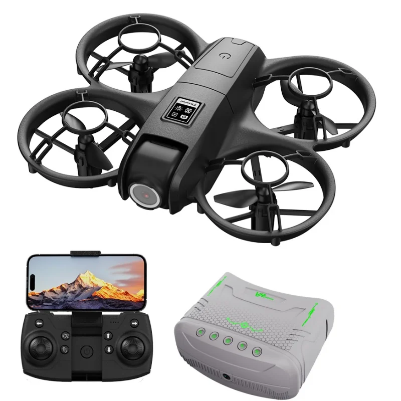 4K Dual Camera Drone for Beginners with VR Headset Optical Flow Control 360° Flips Headless Mode One Key Return Toy Quadcopter view 4