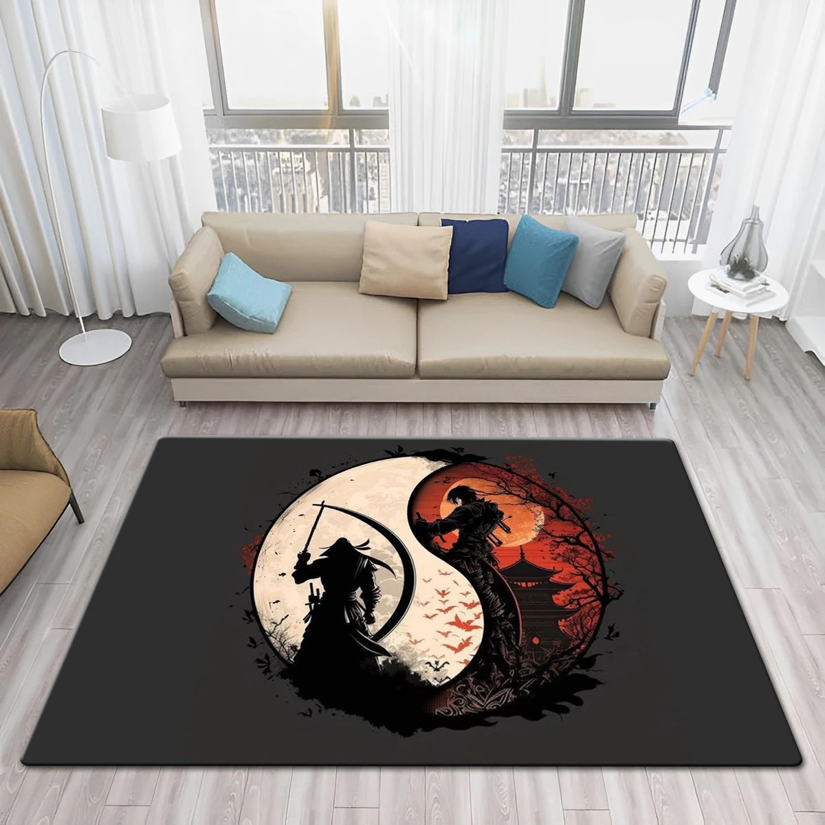 Dragon artwork Large Rug yin-yang Tai Chi Mysterious Print Living Room Carpet Bedroom rugs  bedroom decor  rug