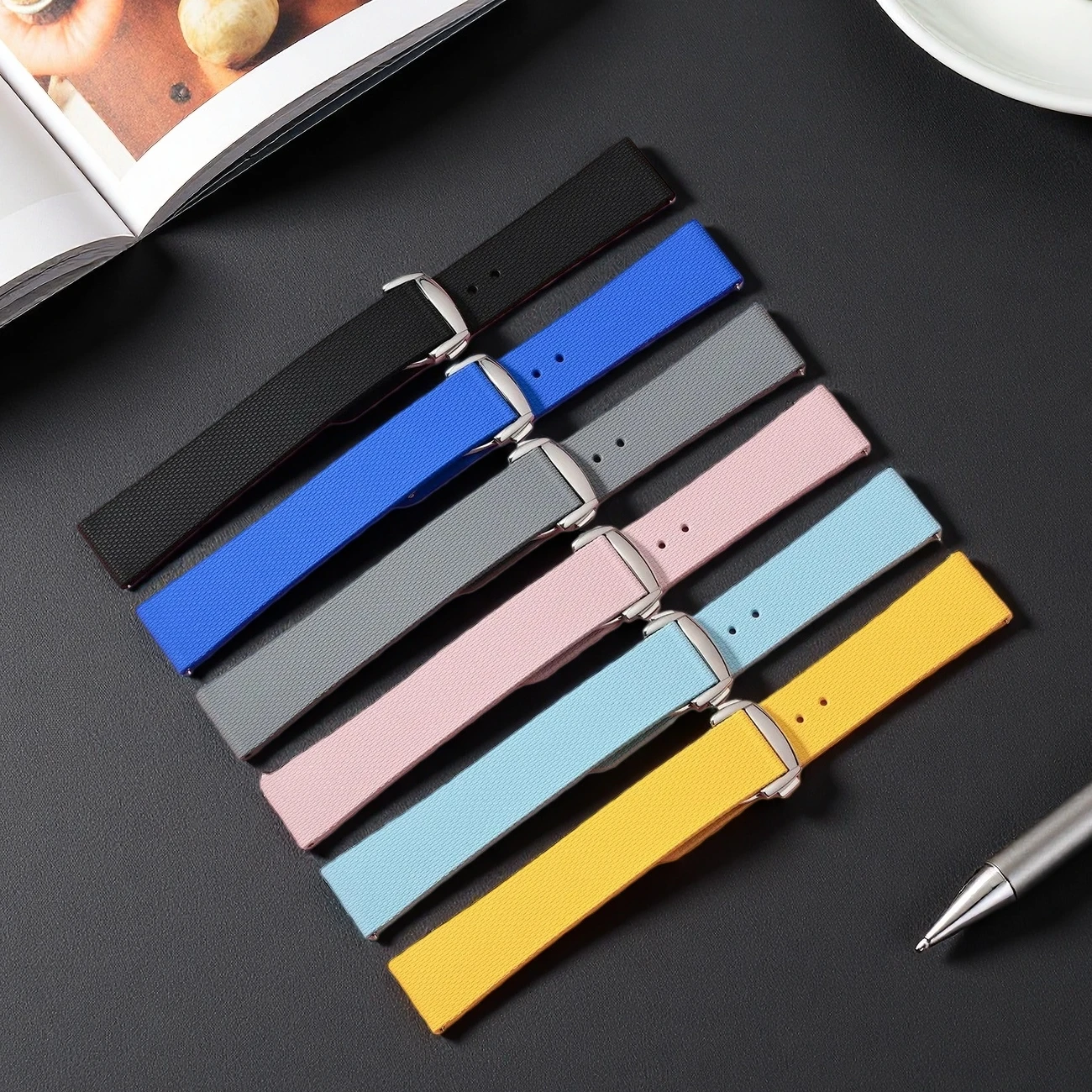 

Ремешки для часов для женщин 20 мм для Omega MoonSwatch Speedmaster Cartier FKM резиновый ремешок для часов быстросъемные универсальные ремешки для часов