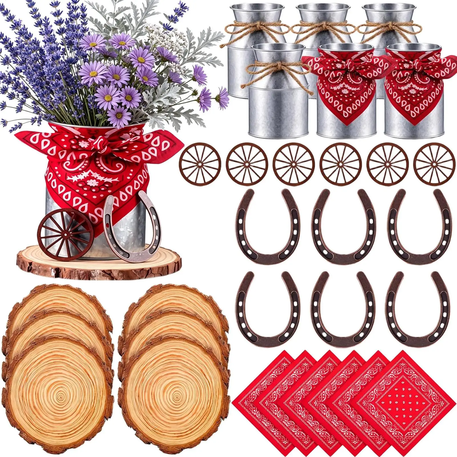30pcs Western Cowboy Dining Table Decorations Set Cowboy Table Decor Centerpieces Rustic Wedding Display Supplies For Birthday