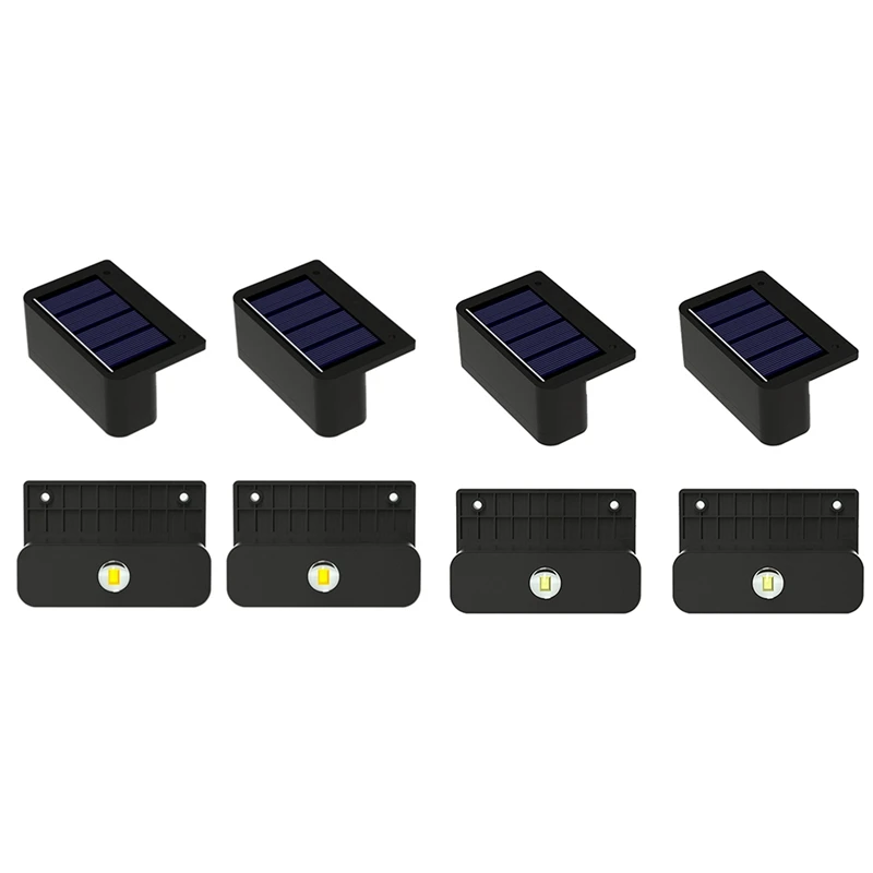 2025 新 4 個 LED ソーラーウォールランプ階段ライト屋外照明フェンスポーチ装飾ランプステップフェンス庭庭