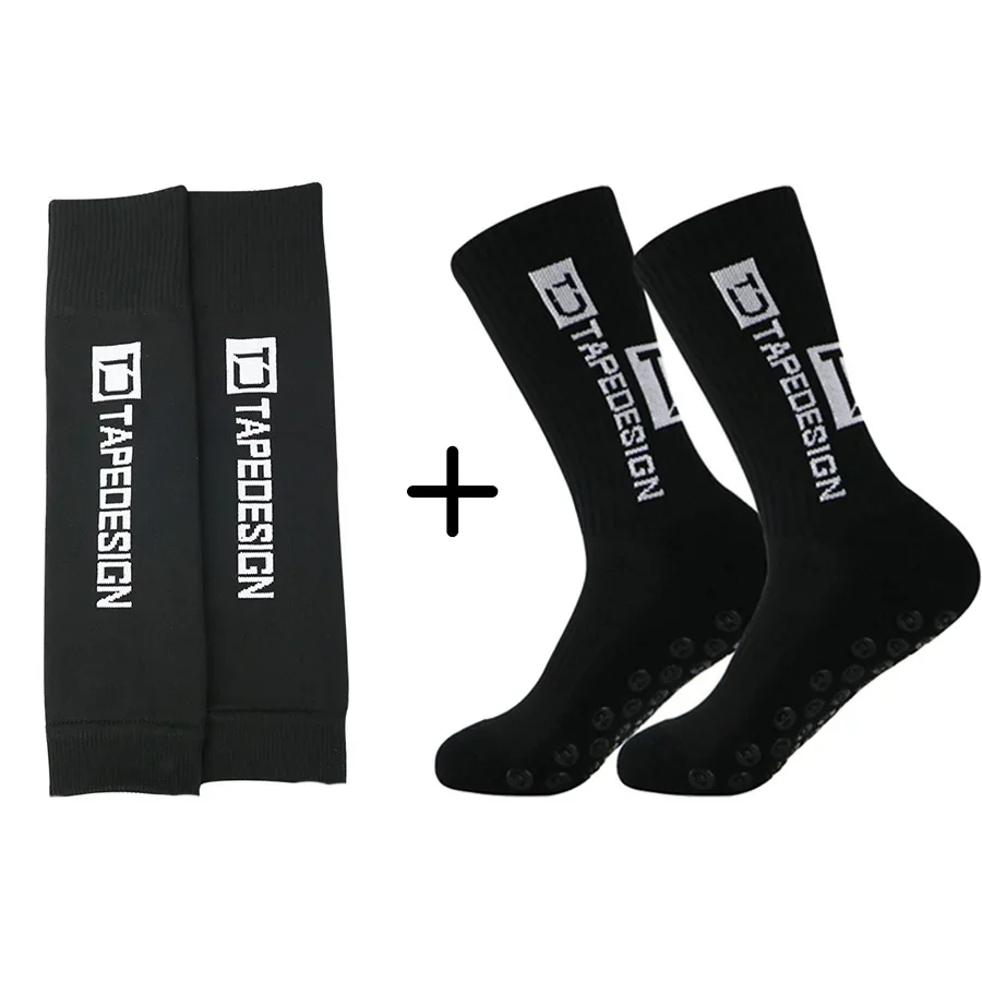 TAPEDESIGN Unisex Anti Slip Non-Slip Soccer Socks Adult Football Socks + Leg Warmer