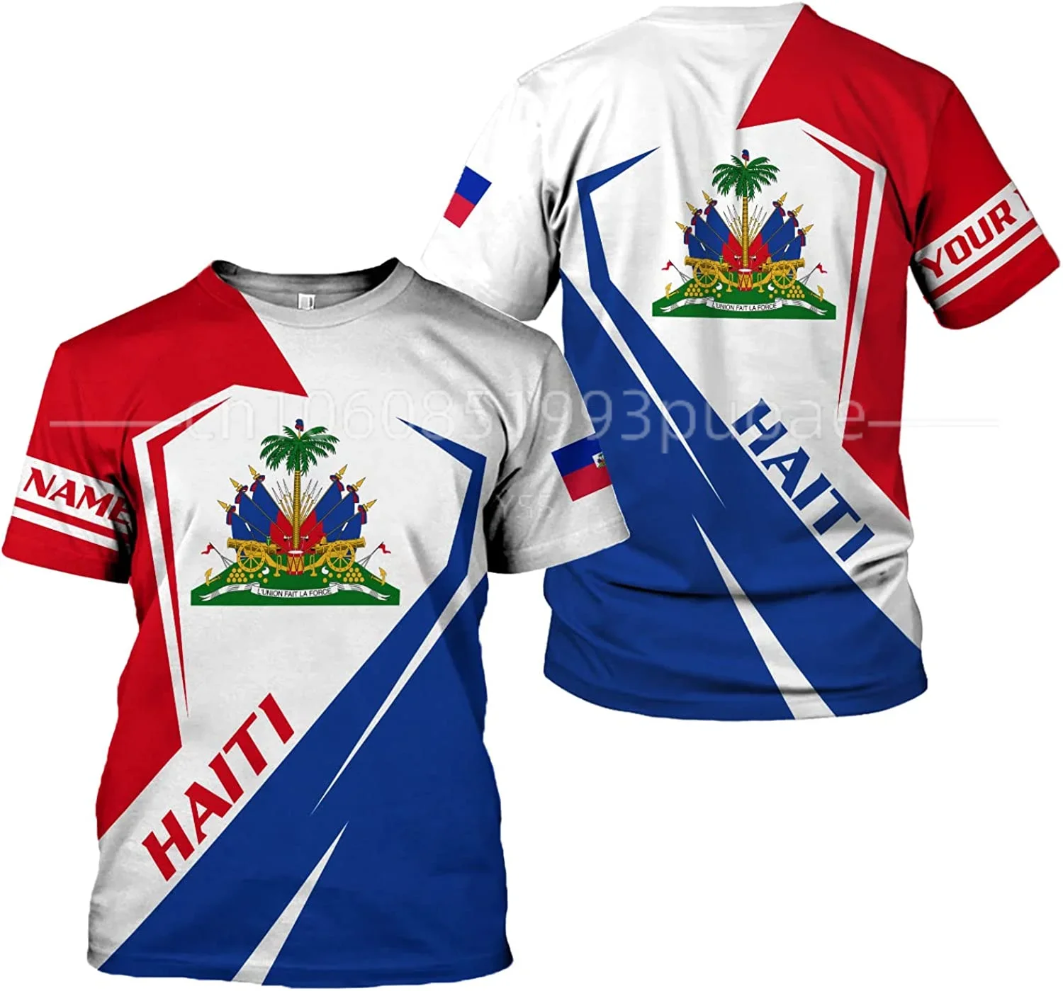 New Haiti National Flag T-shirt  Haiti 3D print Street  Harajuku Oversize O- Neck T-shirt Custom Name Men's and Women's Top