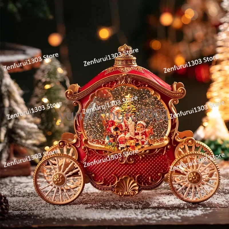 Christmas Music Box Crystal Ball Santa Claus Snow Creative Gift for Girls Children's Birthday Gifts Music Box