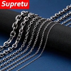 2-11mm Fashion Simple Curb Cuban Necklace Men Stainless Steel O-chain Punk Hip Hop Sweater Accessories Jewelry Male Charm Gifts
