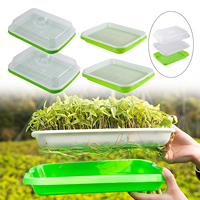 Sprouts Nursery Tray Hydroponic Vegetables Beans Seedling Pot Balcony Growing Basin Household Plants Raising Plate With Lid Kits