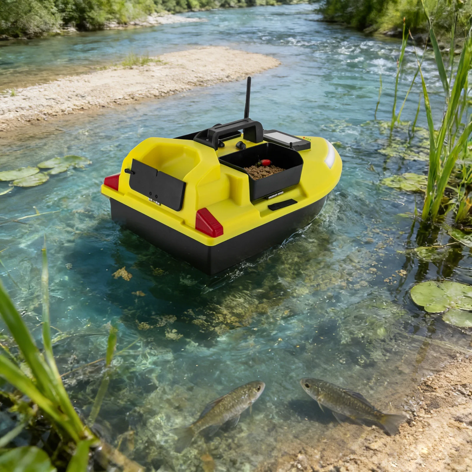 Ferngesteuertes Köderboot RC Angelboot Fischfinder 500m GPS 40 Punkte 12000mAh 4H Doppelmotoren mit Anti-Tangle-Abdeckung für Kajak- und Bootsangeln – Detail 15