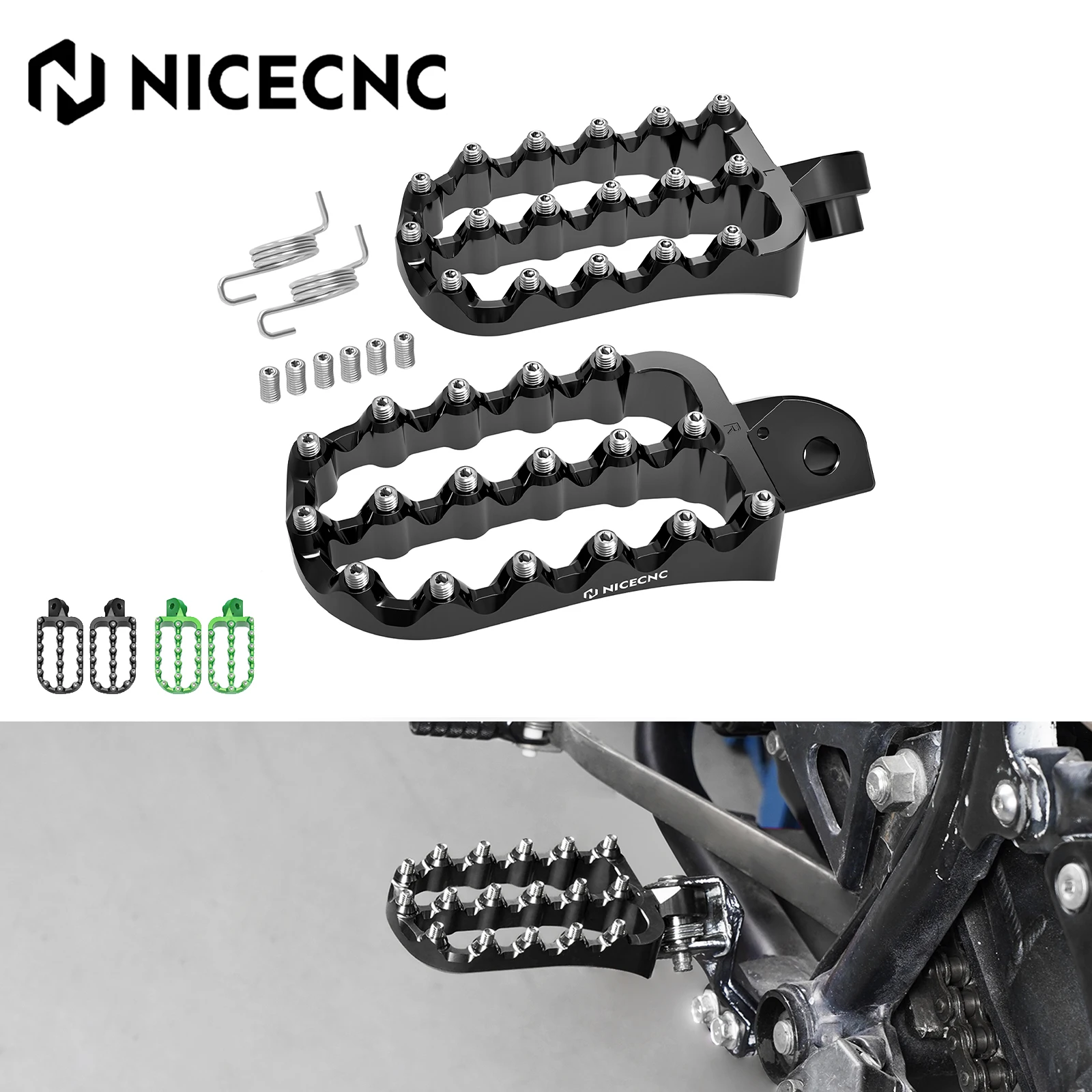 For 1987-2024 Kawasaki KLR650 klr650 klr 650 Footpegs Footrests KLR 650 1987 1988 1989 1990 1991 1992 1993 1994 1995 1996