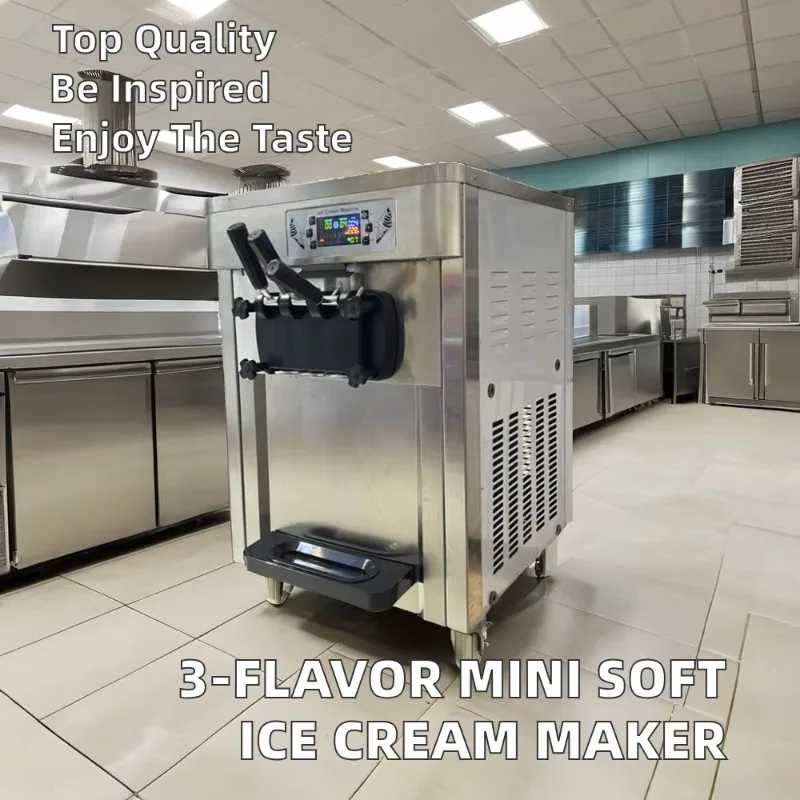 New commercial stainless steel top mini soft ice cream machine Sanwei yogurt fruit small ice cream machine