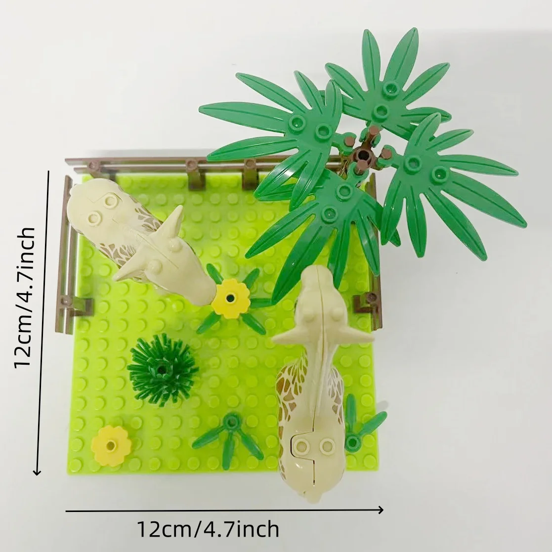 Giraffe Building Blocks Giocattoli fai da te Giraffe che mangiano foglie Kit modello Habitat animale Giocattoli creativi del parco selvaggio