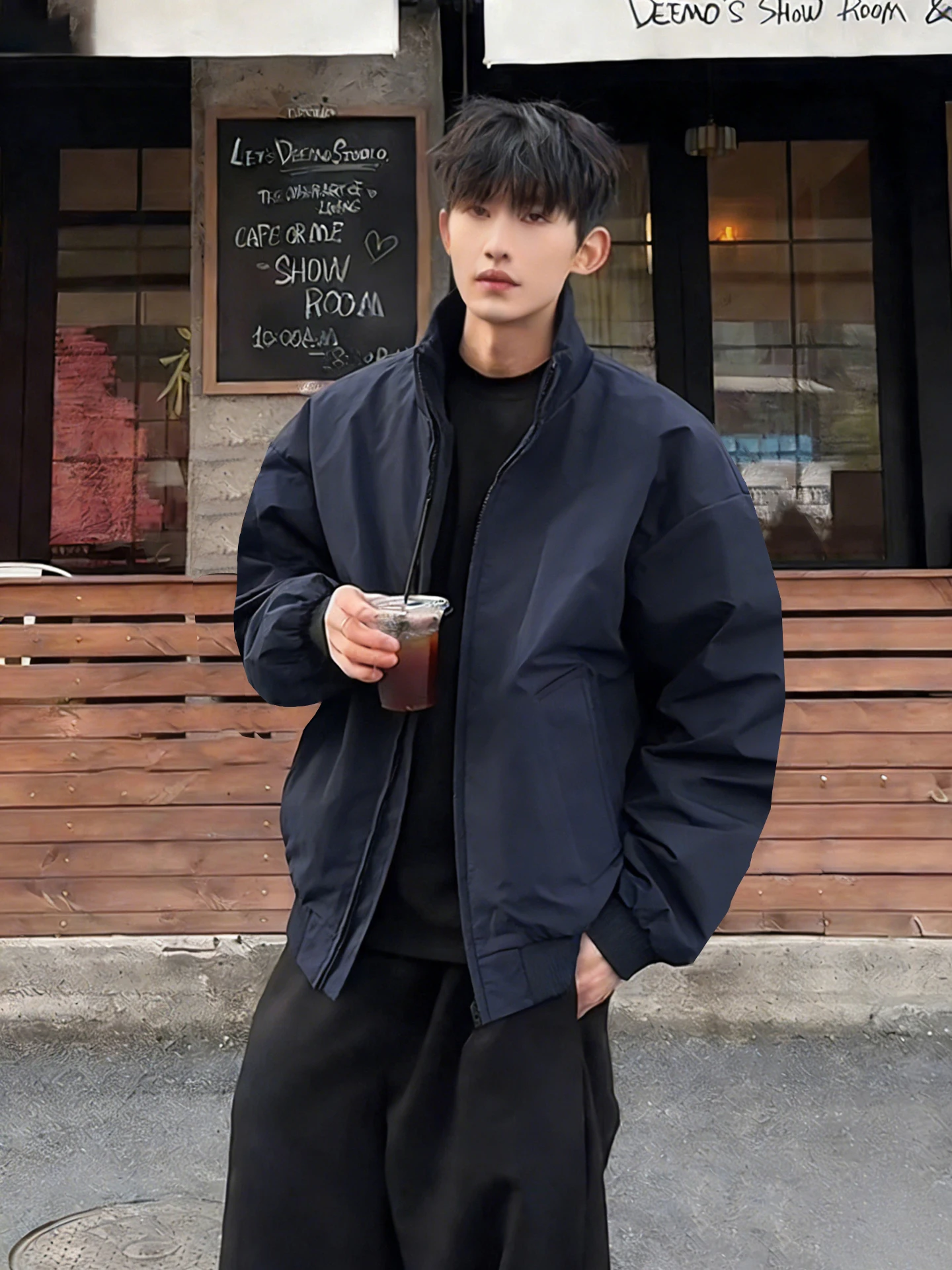 

Cleanfit ort Baseball Jaet Men's Spring Autumn Tee-Proof Stand Collar American Sle Flight Coat Trendy Brand Youth Fas...