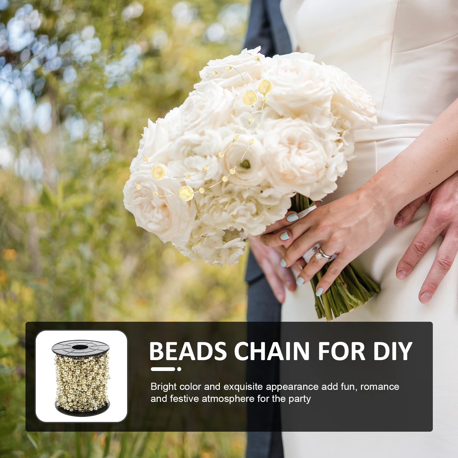 

1 Roll Artificial Pearl String Garland Fake Pearls Wedding Party Supplies Diy Craft Beads Chain Abs Material Durable Lightweight