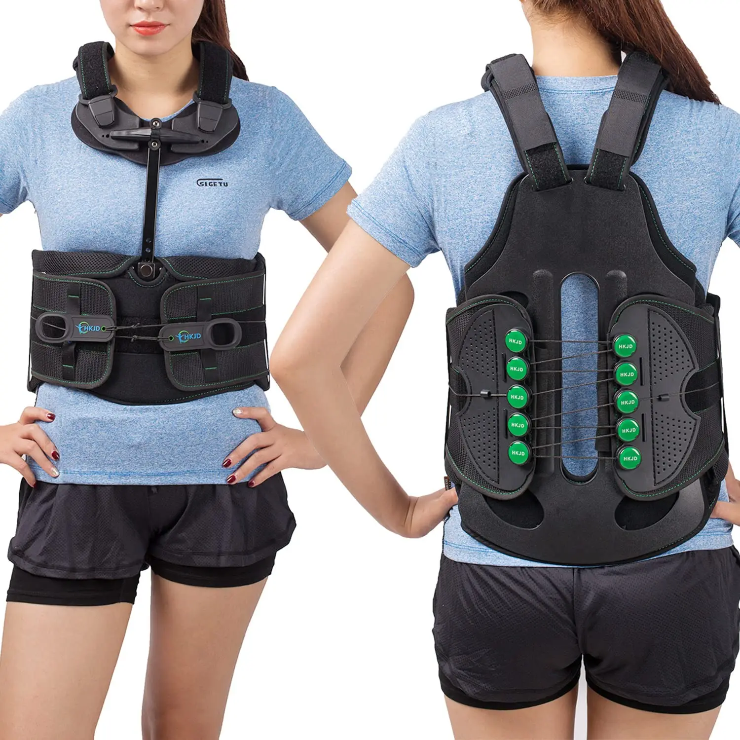 HKJD TLSO Full-body Back Brace Support Thorax Lumbar Sacrum Orthosis for Kyphosis, Osteoporosis and Postural Correction Recovery