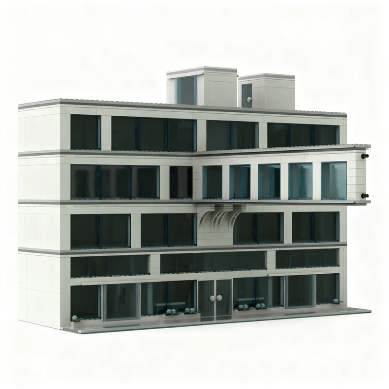 4040pcs MOC Classic Modern Hospital Facades Model Building Blocks Toy Construction Christmas Gift Idea Kids Brick Birthday DIY