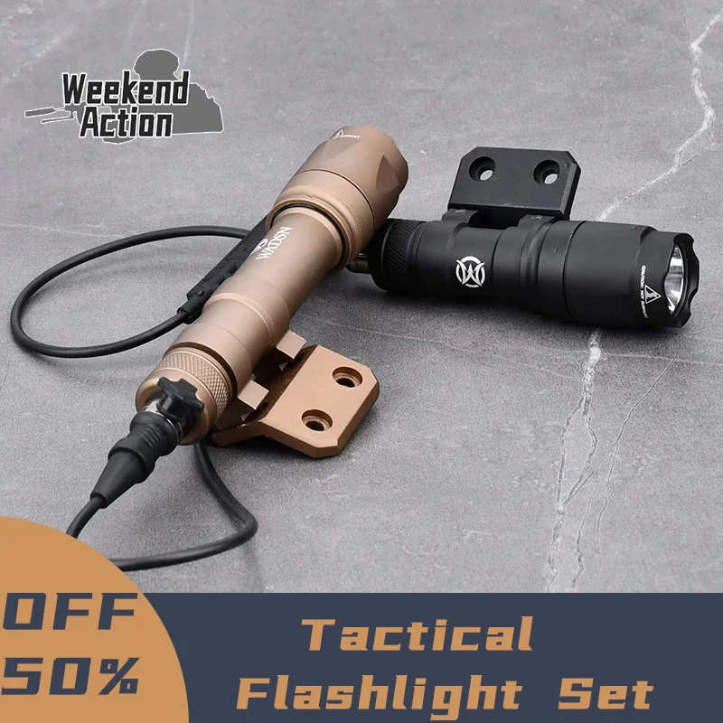 WADSN M600C M600 M300A M300 Tactical Flashlight With Hunting Weapon Airsoft Scout Accessory Fit Mlok Keymod Rail Offset Mount