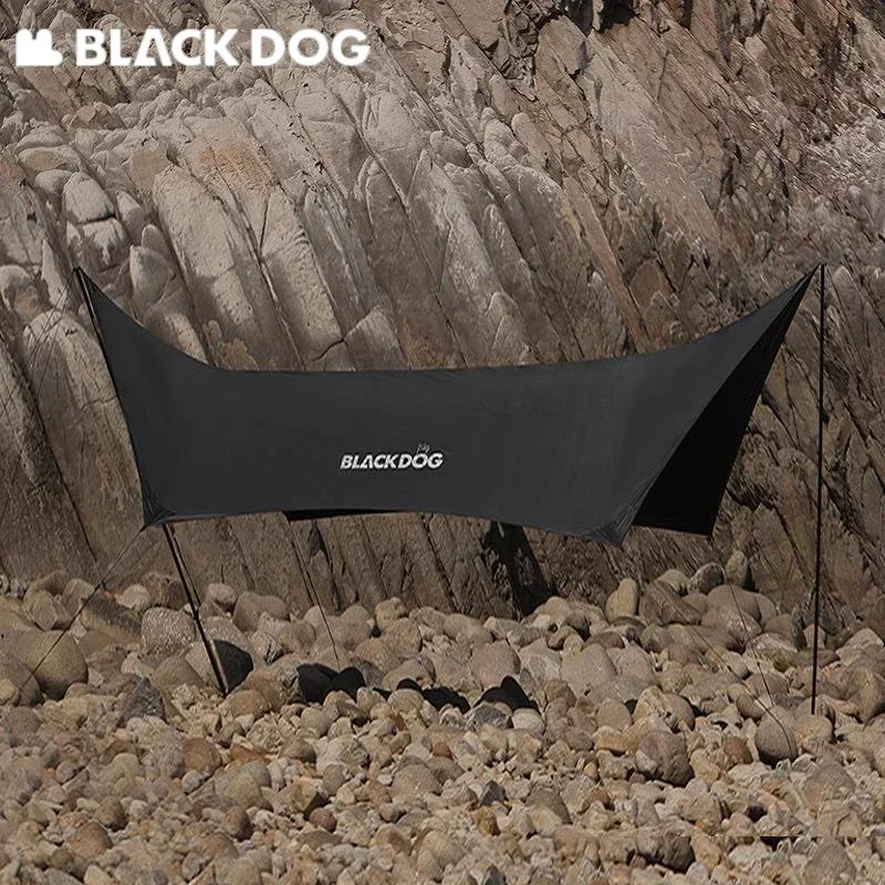 بلاك دوج التخييم الشمس المأوى قماش القنب طلاء أسود المحمولة 5.5x2.9 متر خيمة المظلة الكبيرة ل UPF50 + مقاوم للماء PU3000 15 ㎡