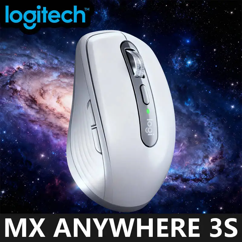 Logitech MX Anywhere 3S Wireless Ergonomic Mouse, 8000 DPI Darkfield, MagSpeed, Logitech Flow, 10m Range, USB-C, Multi-Device