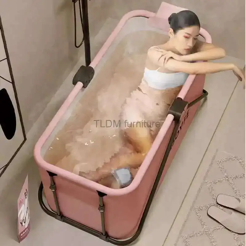 

Indoor Portable Bathtub Pink Holder Bathtub Holder Home Modern Bathtub Waterproof Women Baignoire Pliante Bathroom Supplies