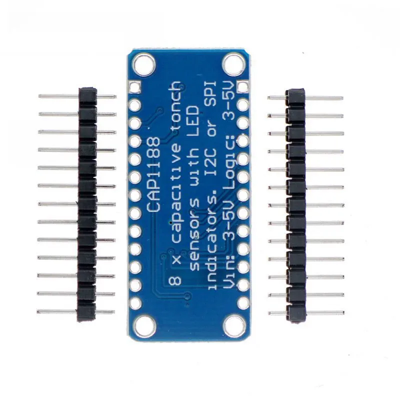CAP1188 8-Channel Capacitive Touch Sensor Breakout Board I2C SPI Interface with LED Indicators for Microcontroller Development
