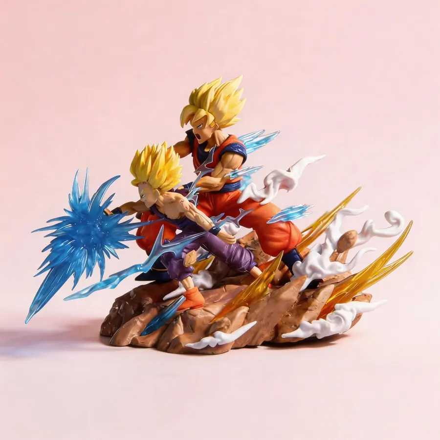 Аниме-фигурка Dragon Ball: Гоку и Гохан против Селла, 21 см, высококачественная детализированная модель, коллекционная аниме-фигурка