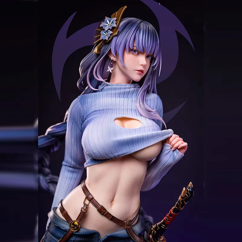 

New 51cm Raiden Shogun Anime Girl Gk Oversized Collectible Figure Highly Detailed Desktop Ornament Gift For Genshin Impact Fans