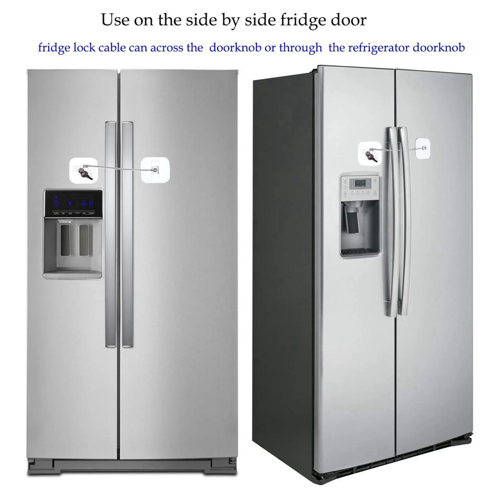 DT17 3X Fridge Lock Refrigerator Locks Freezer Lock with Key for Child Safety Cabinet Lock 3Pack White