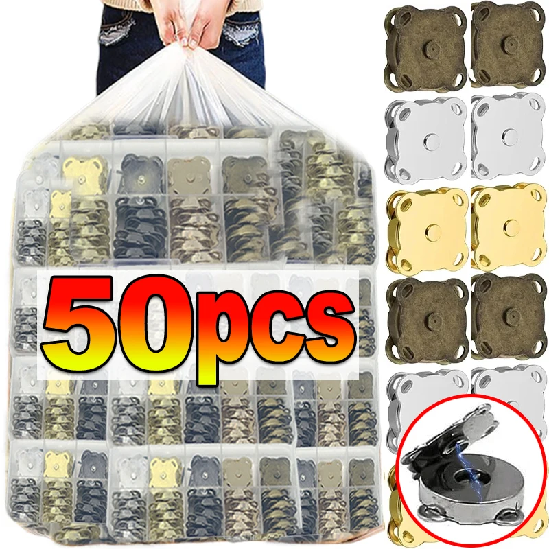 1-50 szt. Magnetyczne zatrzaski, zapięcia, guziki do torebek, portfeli, torebek rzemieślniczych, mini klamry adsorpcyjne, elementy do majsterkowania, sprzedaż hurtowa