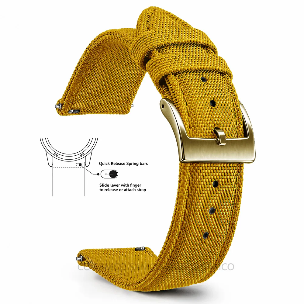 Hochwertige Segeltuch-Uhrenarmbänder, Premium Nylon-Uhrenarmbänder, 18mm 20mm 22mm Schnellwechsel-Uhrenarmbänder, für Herren und Damen