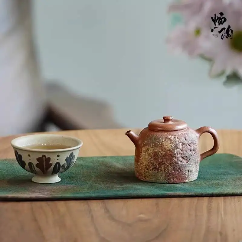 「Sushuo·Dunhuang」Liu Sushu Designed Yixing Purple Teapot, Segment Teapot With Clay Painting, Iridescent 120Cc
