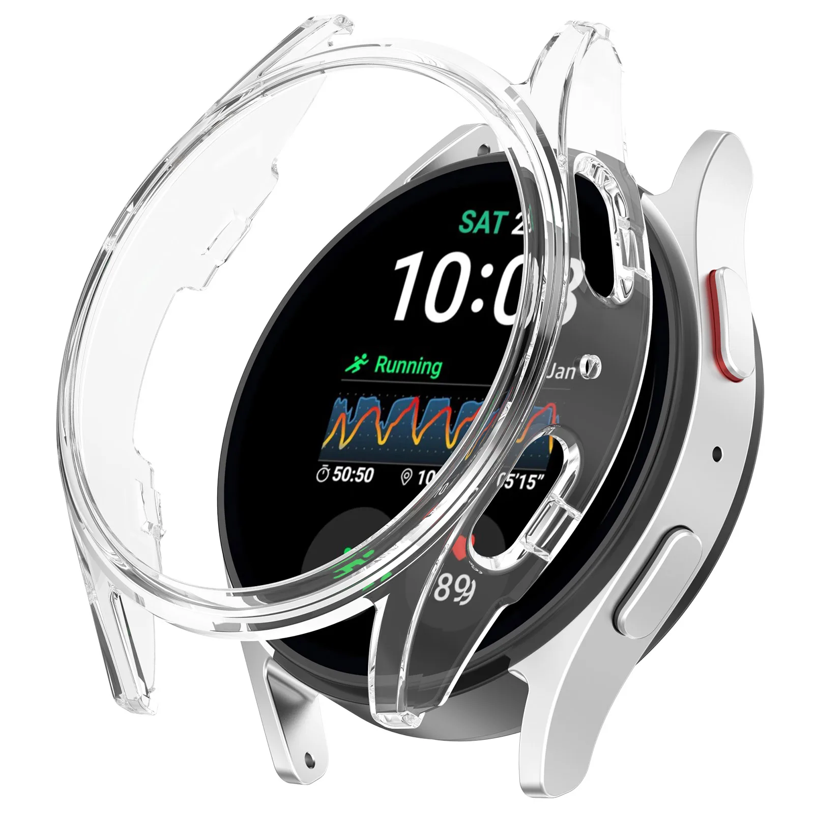 

Для Samsung Galaxy Watch7 40 мм прозрачный корпус полый чехол для часов ПК - прозрачный