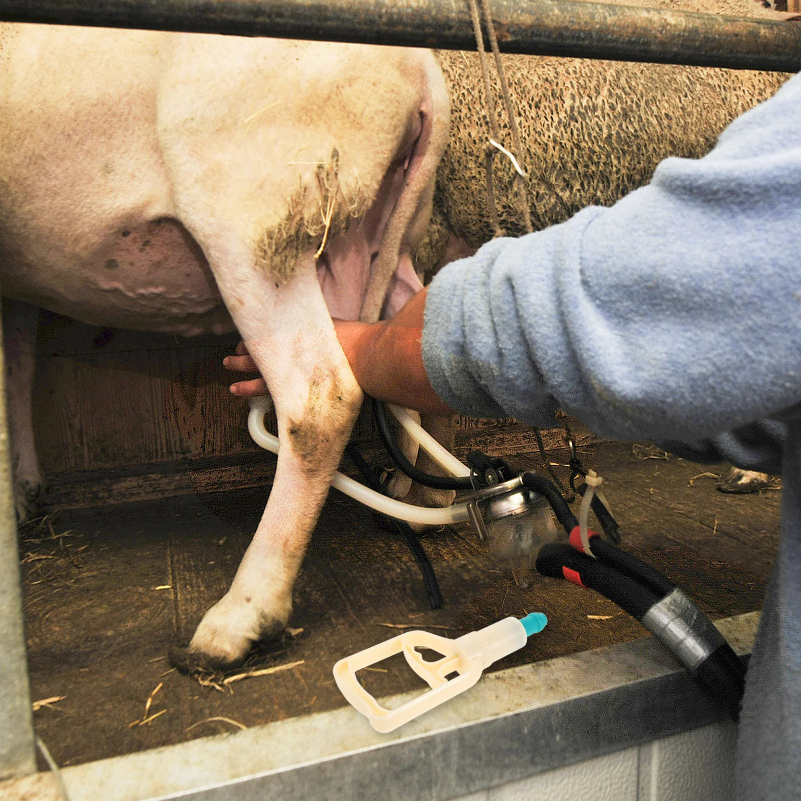 Bomba de ordeño Manual para cabras, máquina ordeñador Manual portátil, Extractor de leche para vaca, oveja, ganado, bomba de recolección, 2 uds.