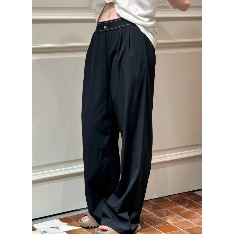 Pantalon de sport élastique taille haute décontractée, Style pantalon de cyclisme, mode haute rue, pantalon droit d'été pour femmes, pantalon de Yoga