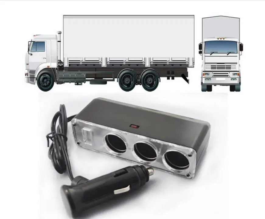 60w 60 watts 24 v reduce to 12 v truck on-board power converter,24v to 12 v three holes truck outlet adapter，Transformer